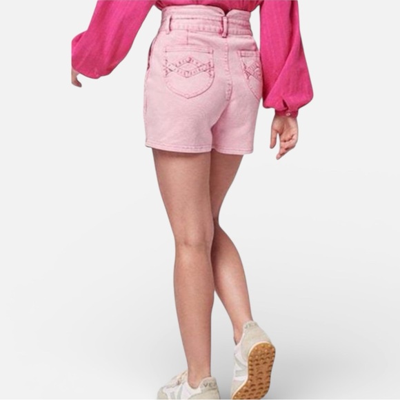 Faherty Organic Cotton Rikki High Waist Shorts In A Pink Wash - Picture 2 of 8